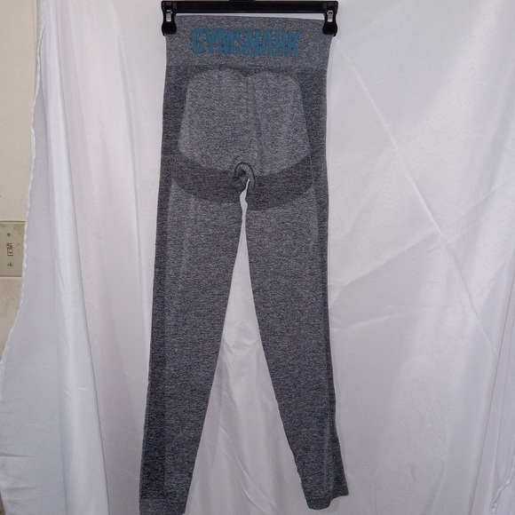 Gymshark Women's Flex High Waisted Seamless Leggings Gray Marl/Blue | Size XS - Picture 6 of 8